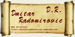 Dmitar Radomirović vizit kartica